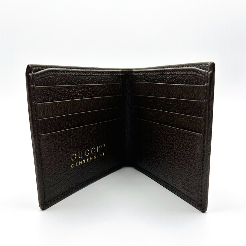 Gucci 100 Centennial Men's Brown Leather Bifold Wallet
