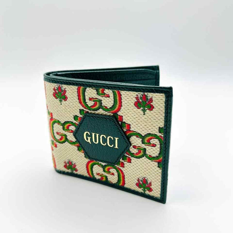 Gucci 100 Centennial Men's Beige Canvas Bifold Wallet