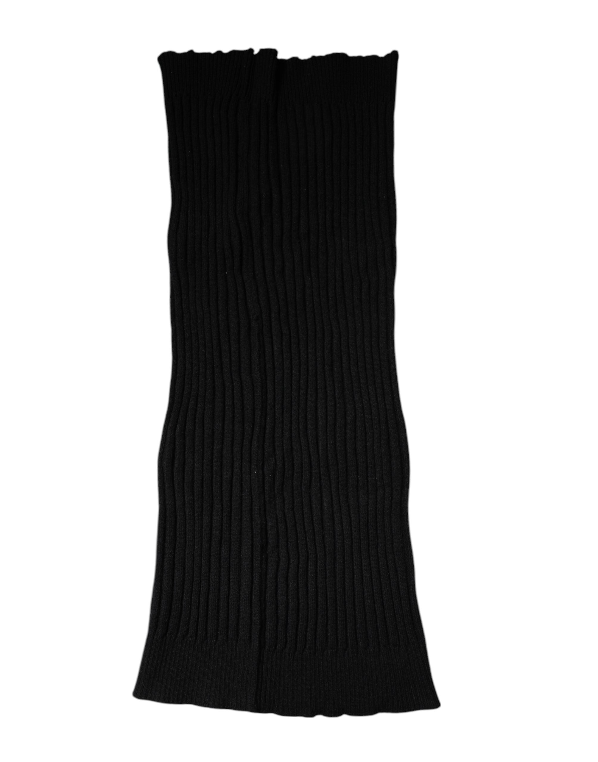 Dolce & Gabbana Black Cashmere Knitted Neck Warmer Foulard Men's Scarf (Pre-Owned)