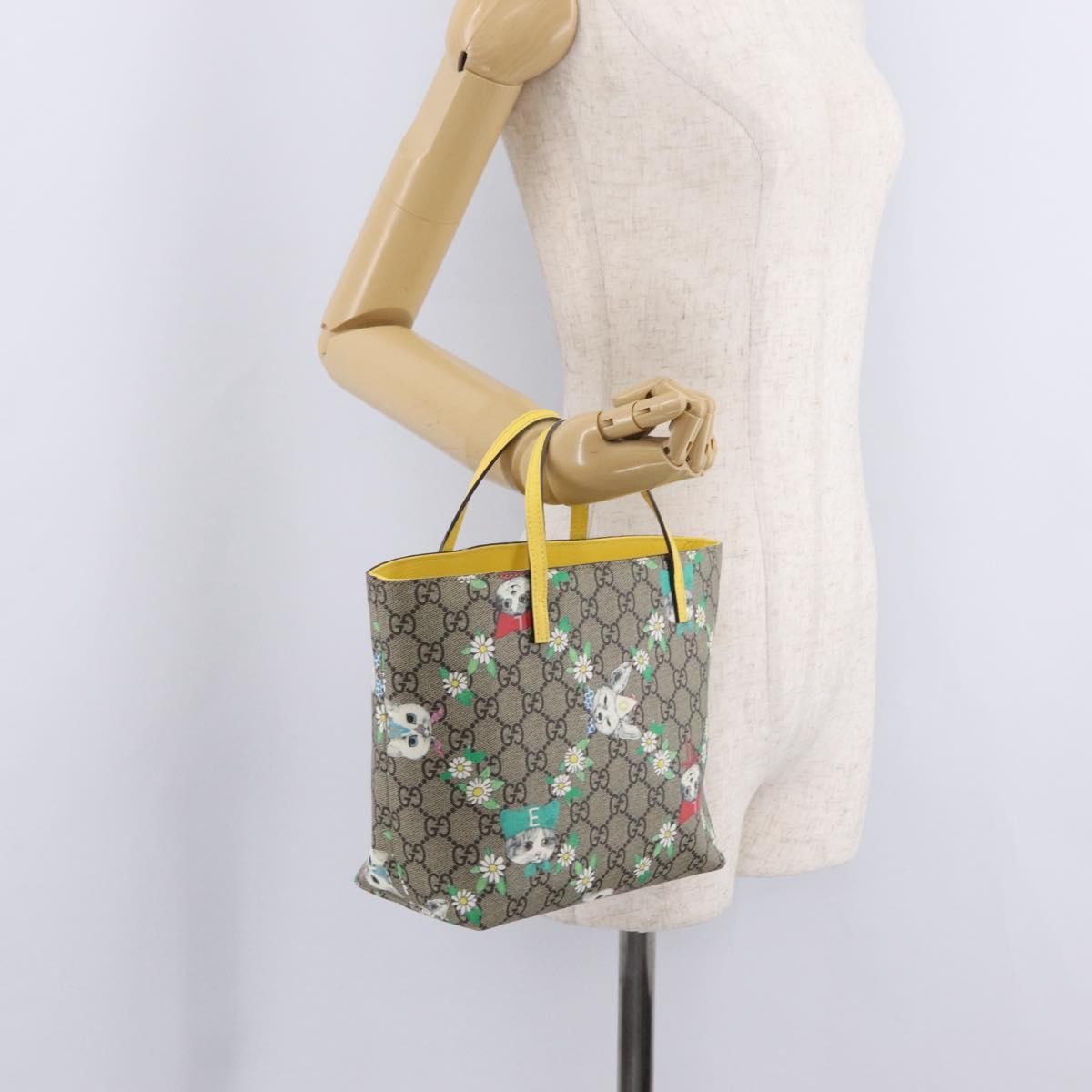 Gucci Children's Printed Gg Coated Canvas Beige Canvas Tote Bag Bag (Pre-Owned)