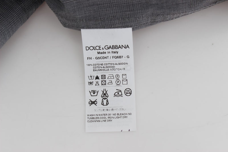 Dolce & Gabbana Elegant Gray Cotton Dress Men's Shirt