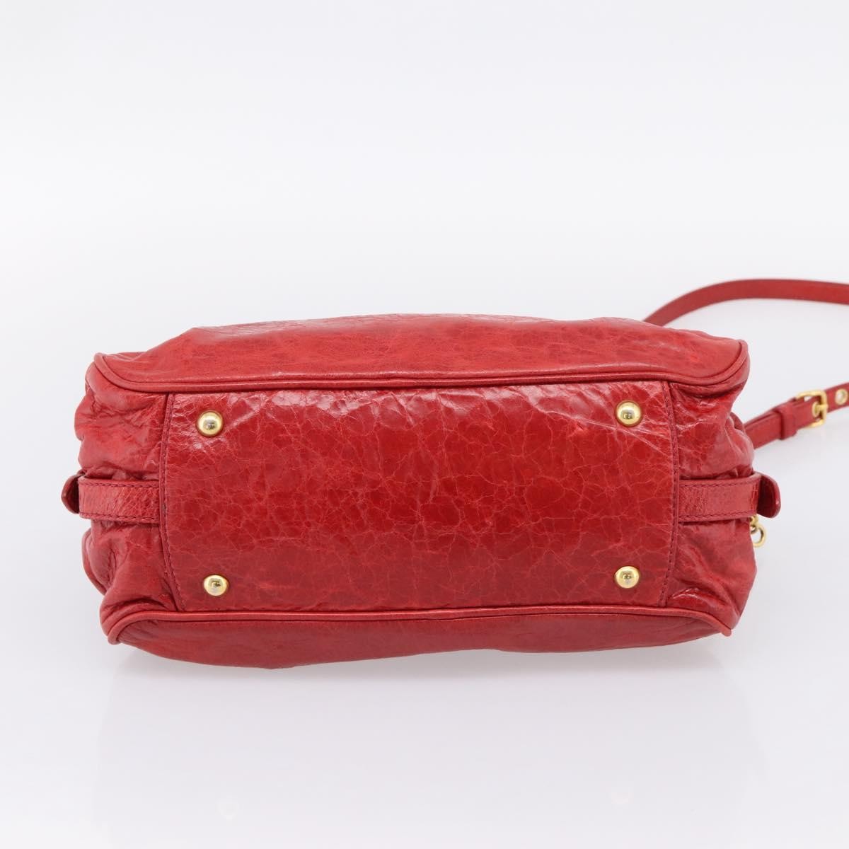 Miu Miu Coffer Convertible Satchel Matelasse Leather Red Leather Handbag (Pre-Owned)