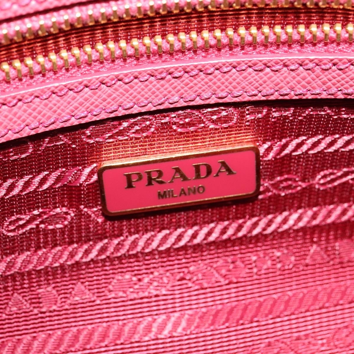 Prada Front Pocket Saffiano Leather Pink Leather Shoulder Bag Bag (Pre-Owned)