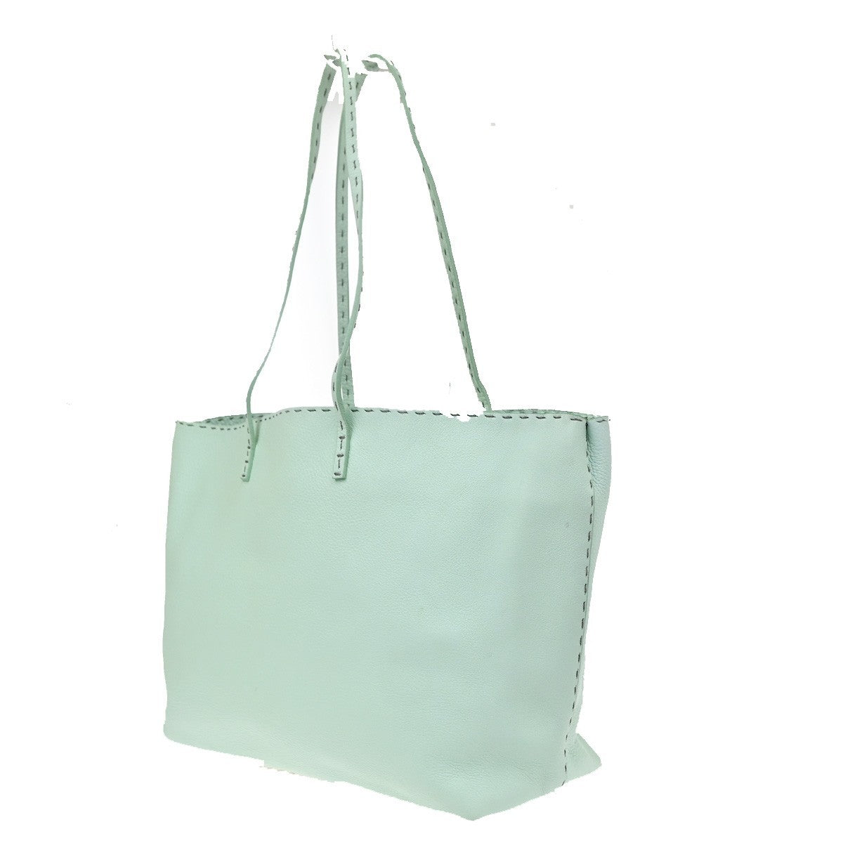 Fendi Roll Tote Selleria Leather Green Leather Tote Bag Bag (Pre-Owned)