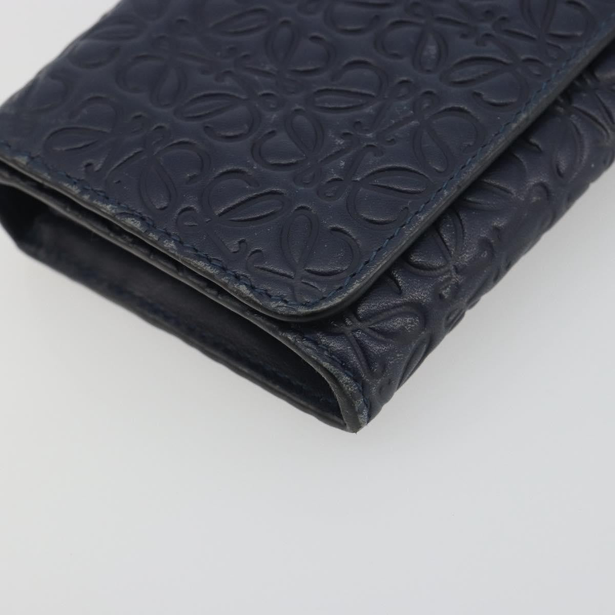 Loewe Anagram Leather Navy Leather Wallets Accessory (Pre-Owned)
