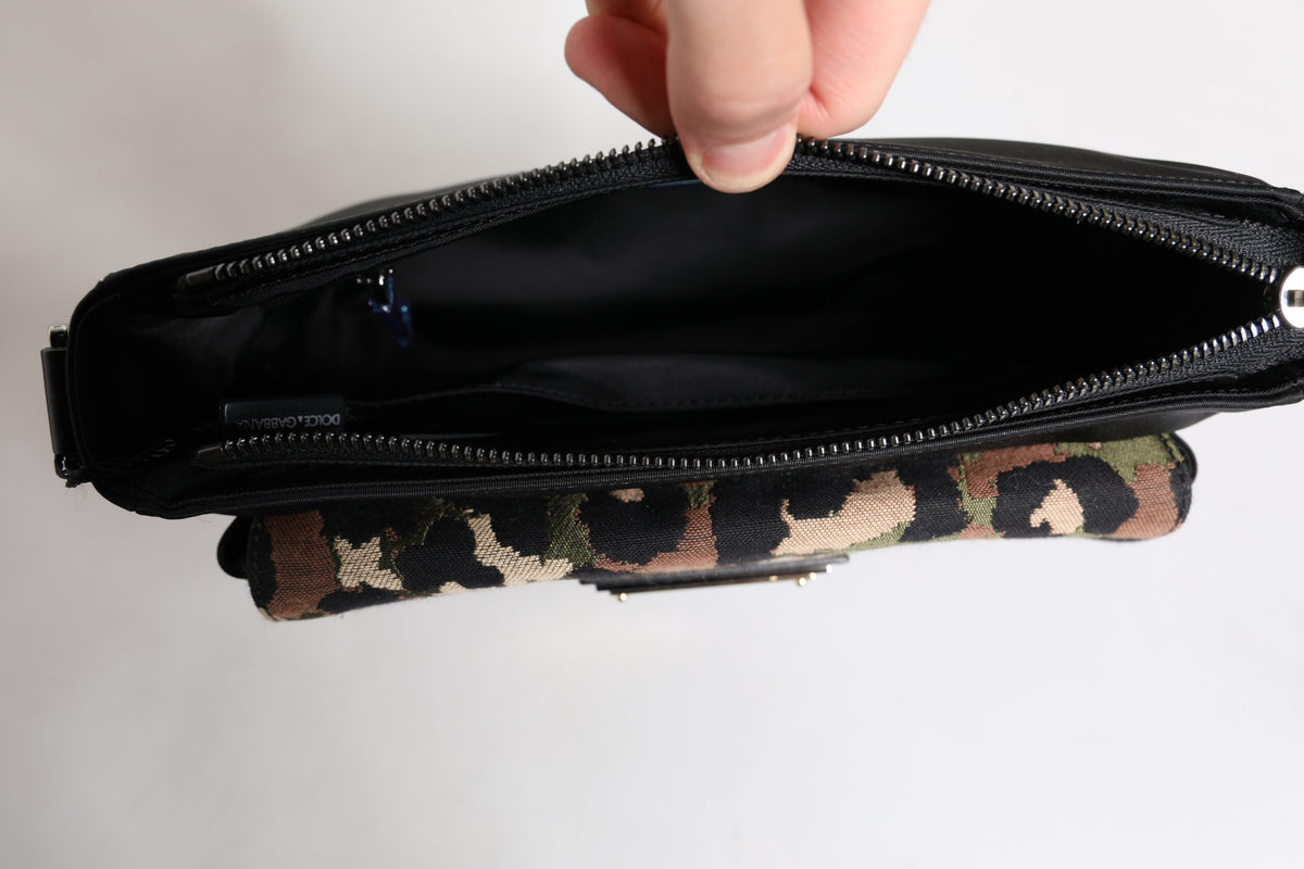 Dolce & Gabbana Multicolor Leopard Jacquard Crossbody Men's Bag