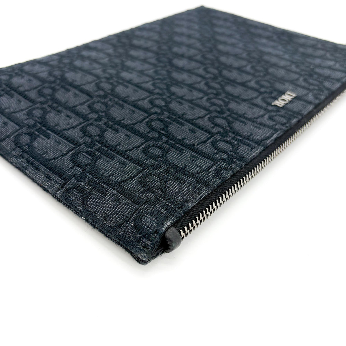 Christian Dior A5 Pouch Printed Oblique Denim Black Other Clutche & Pouche Bag (Pre-Owned)