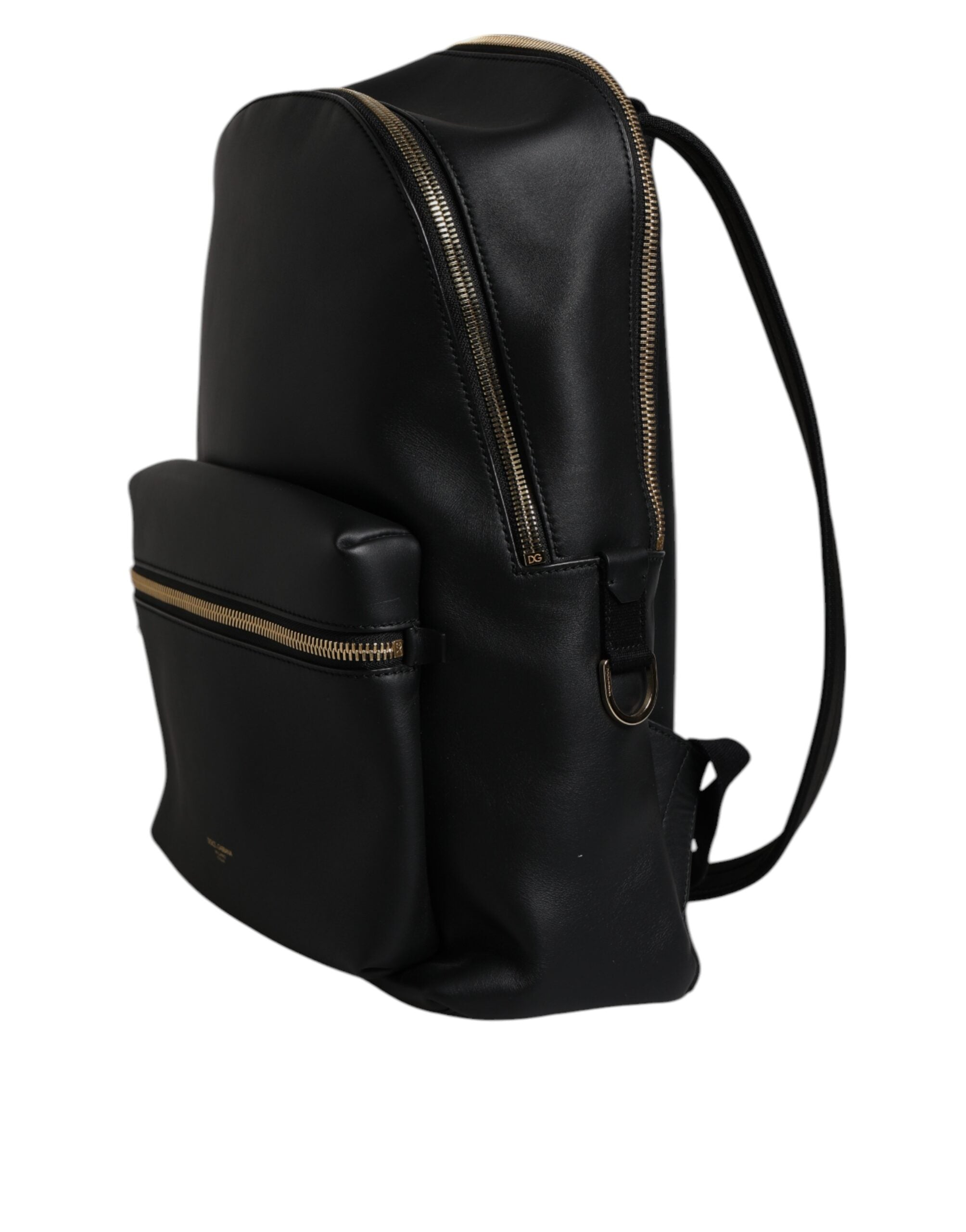 Dolce & Gabbana Black DG Leather Logo Print Travel Back Pack Men's Bag