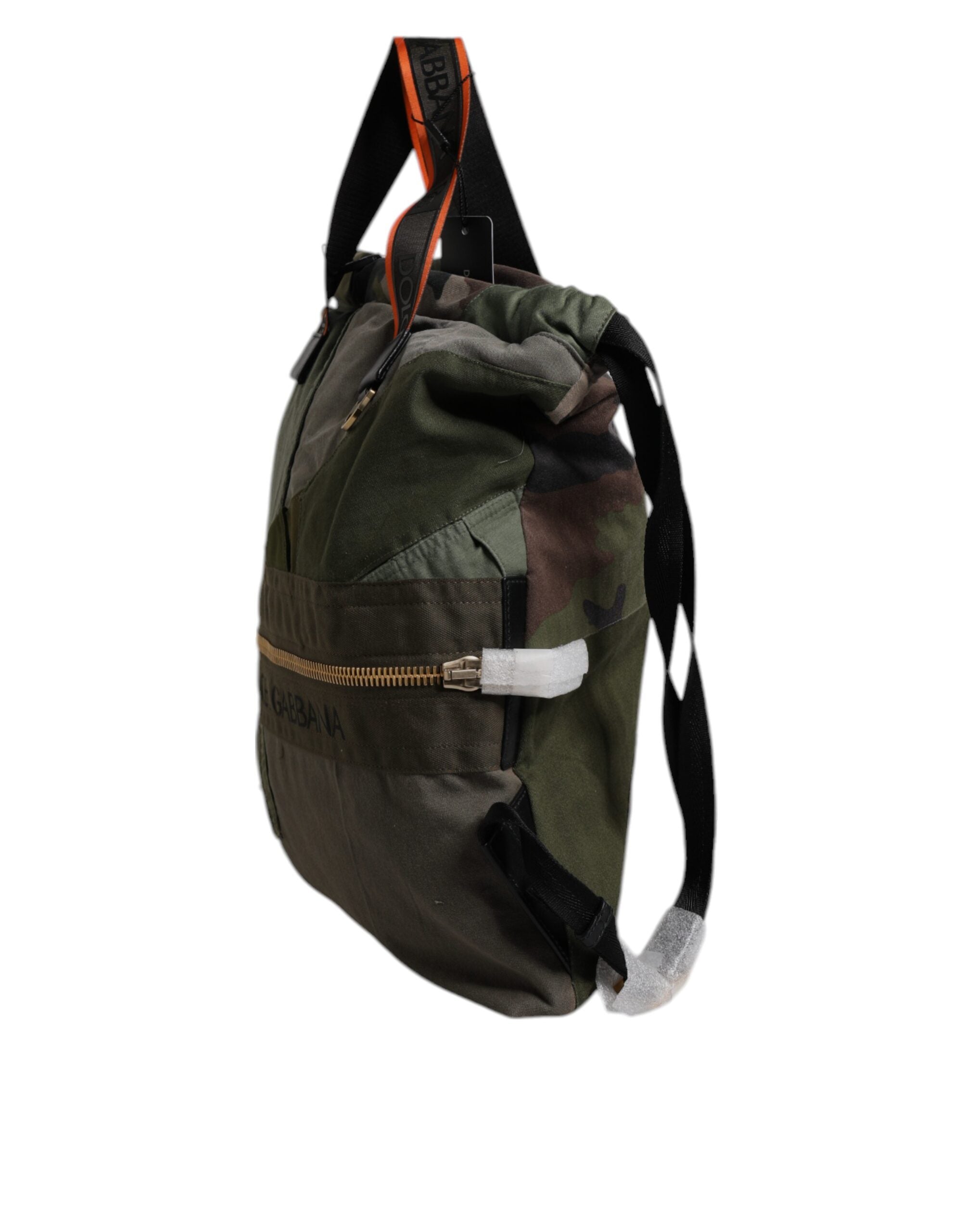 Dolce & Gabbana Military Green Patchwork Rucksack Backpack Men's Bag