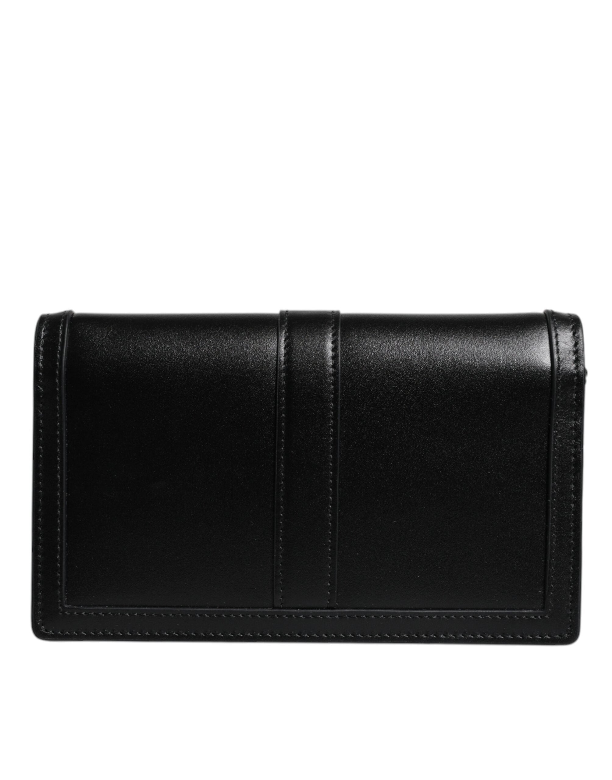 Versace Black Calfskin Leather Chain Strap Shoulder Crossbody Women's Bag