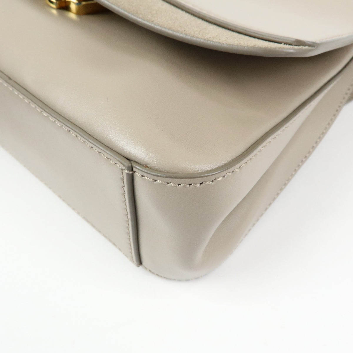 Chloe C Shoulder Bag Leather Gray Leather Shoulder Bag Bag (Pre-Owned)