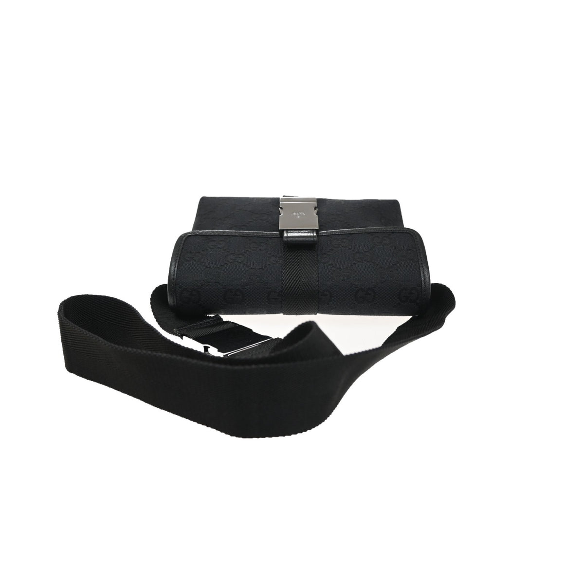 Gucci Buckle Waist Gg Canvas And Leather Black Canvas Clutche & Pouche Bag (Pre-Owned)
