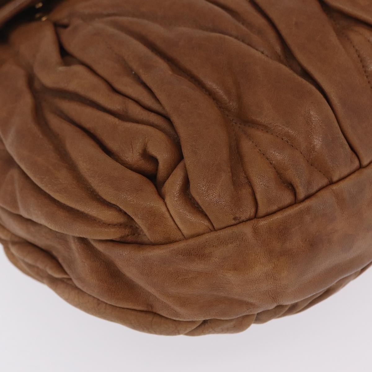Miu Miu Coffer Convertible Hobo Matelasse Leather Brown Leather Shoulder Bag Bag (Pre-Owned)