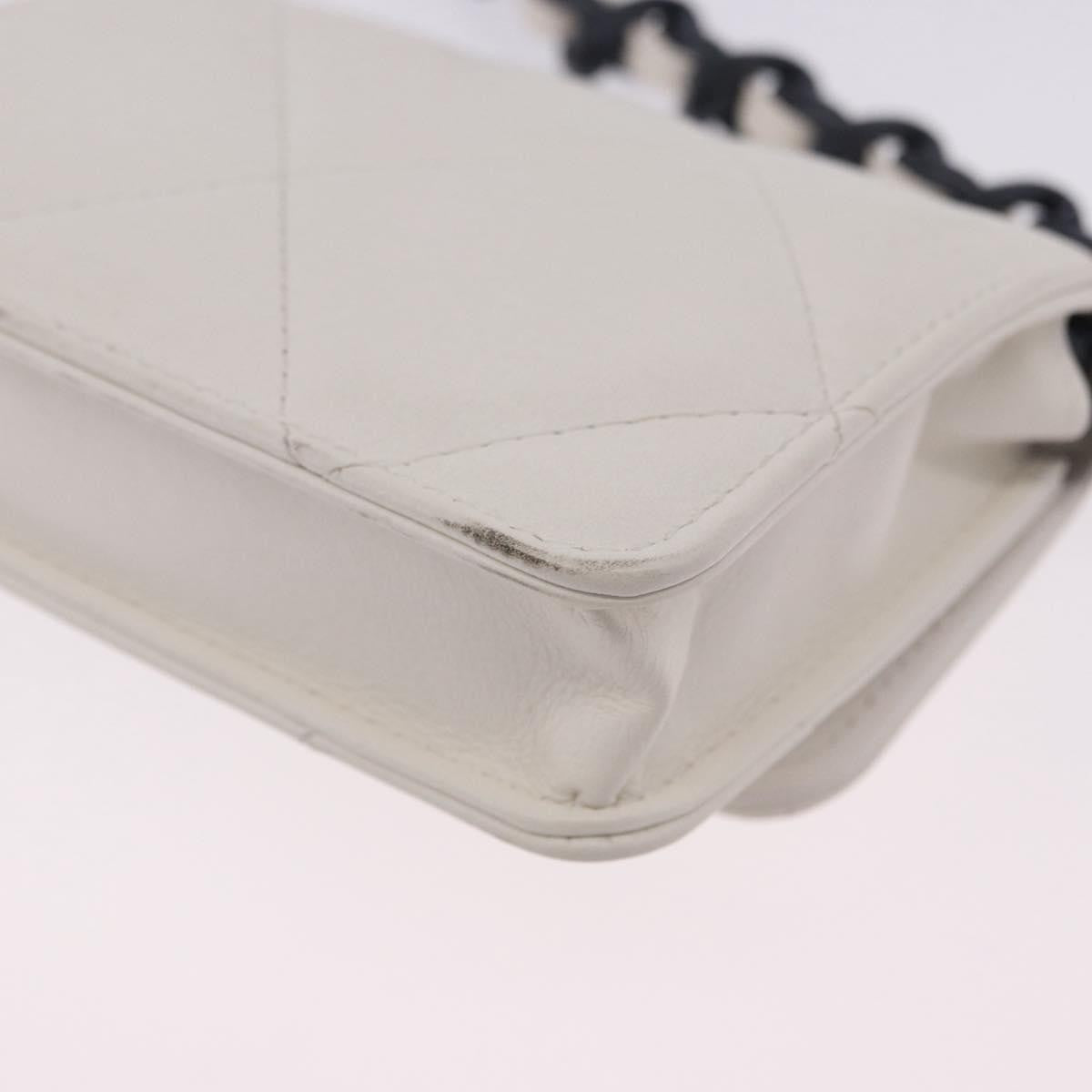 Chanel 19 Flap Coin Purse Belt Quilted Lambskin White Leather Clutche & Pouche Bag (Pre-Owned)
