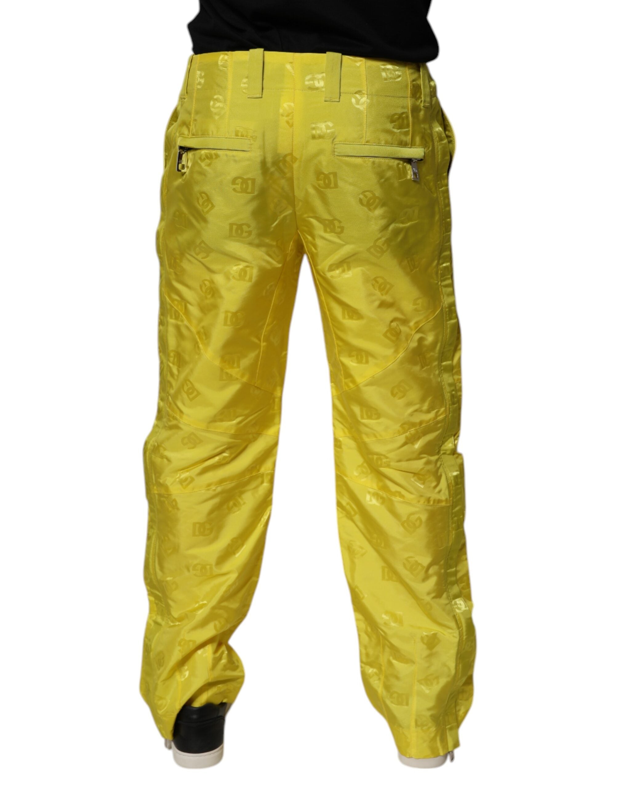 Dolce & Gabbana Yellow DG Monogram Polyester Straight Men's Pants