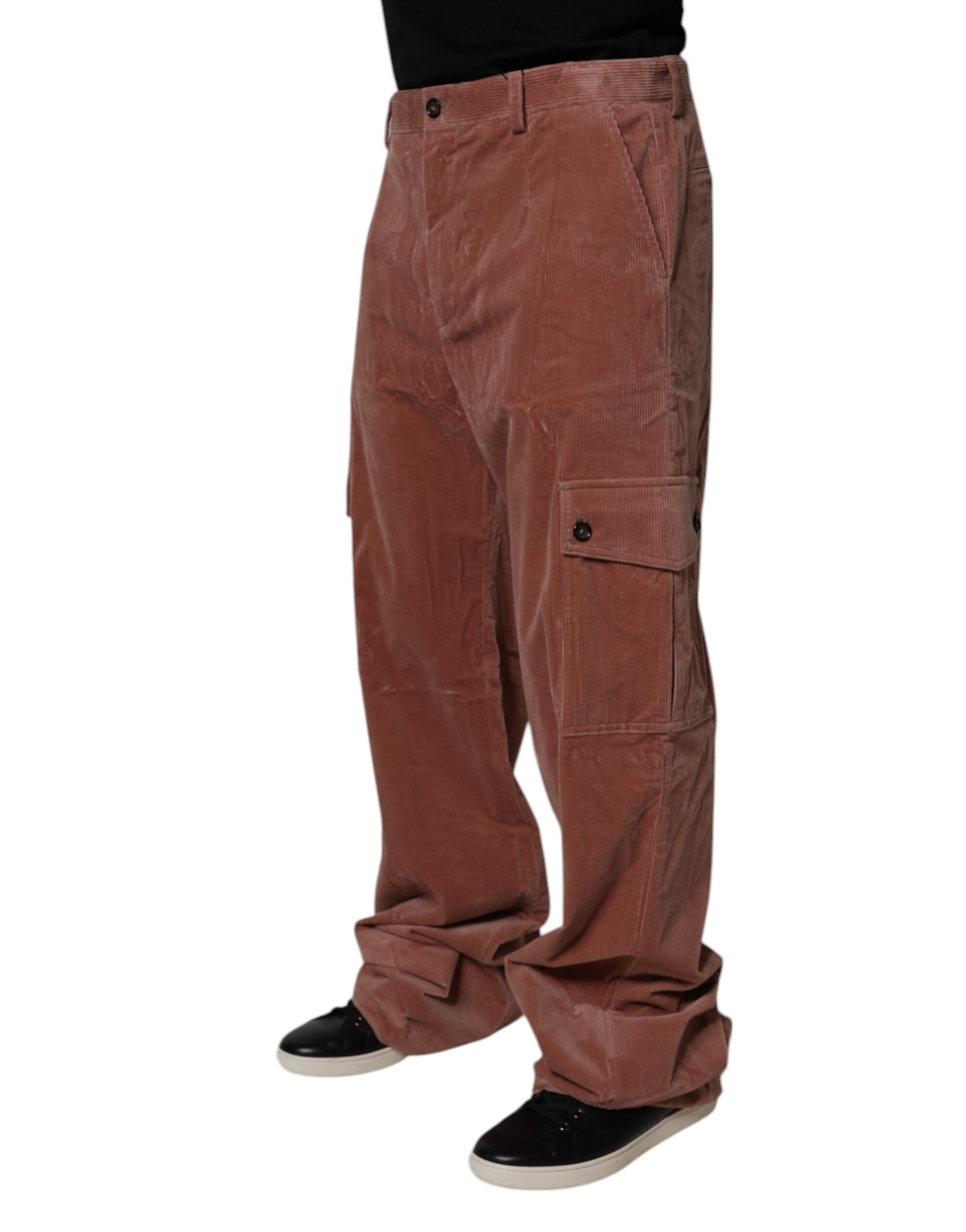 Dolce & Gabbana Brown Corduroy Cotton Cargo Men Denim Men's Jeans
