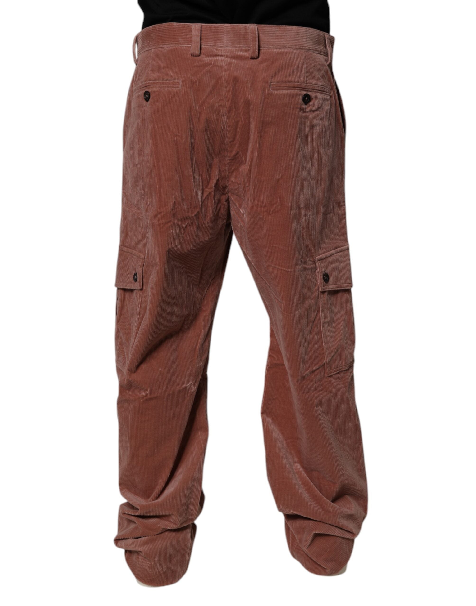 Dolce & Gabbana Brown Corduroy Cotton Cargo Men Denim Men's Jeans