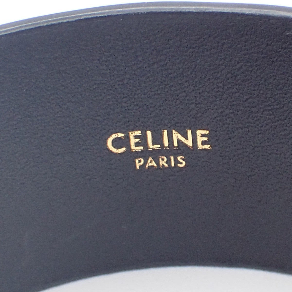 Celine Stud Cuff Leather And Plated Metal Black Leather Bracelet Jewelry (Pre-Owned)