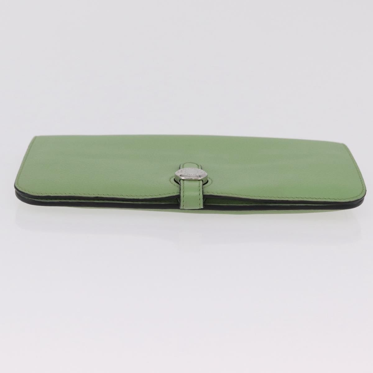 Hermes Dogon Recto Verso Leather Green Leather Wallets Accessory (Pre-Owned)