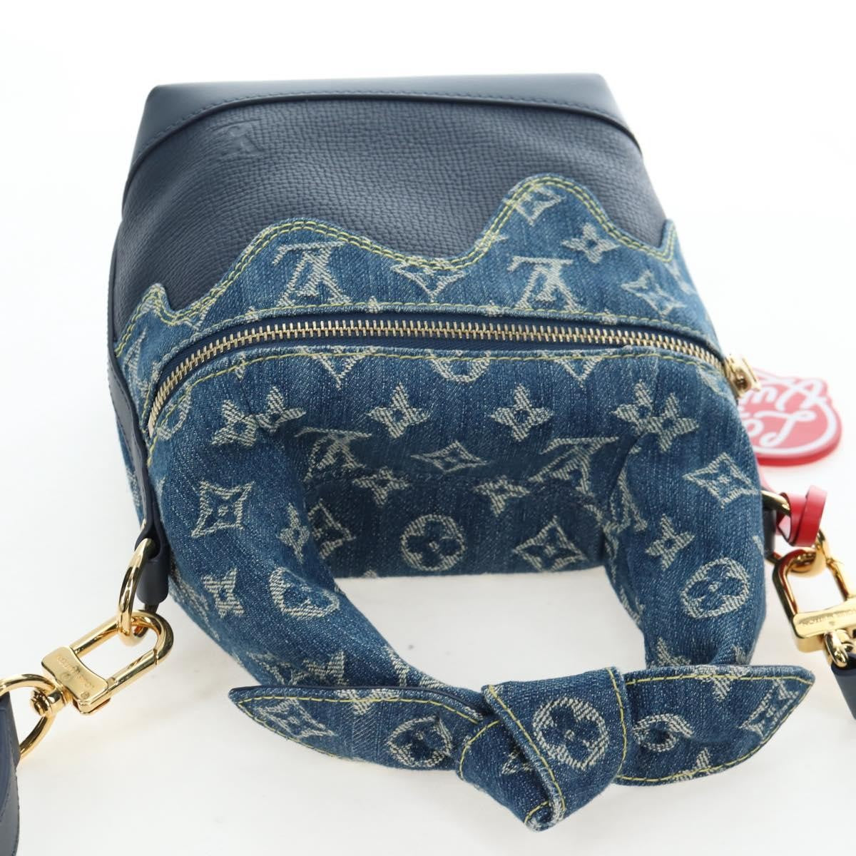 Louis Vuitton Nigo Japanese Cruiser Monogram Denim And Taurillon Leather Blue Canvas Handbag (Pre-Owned)