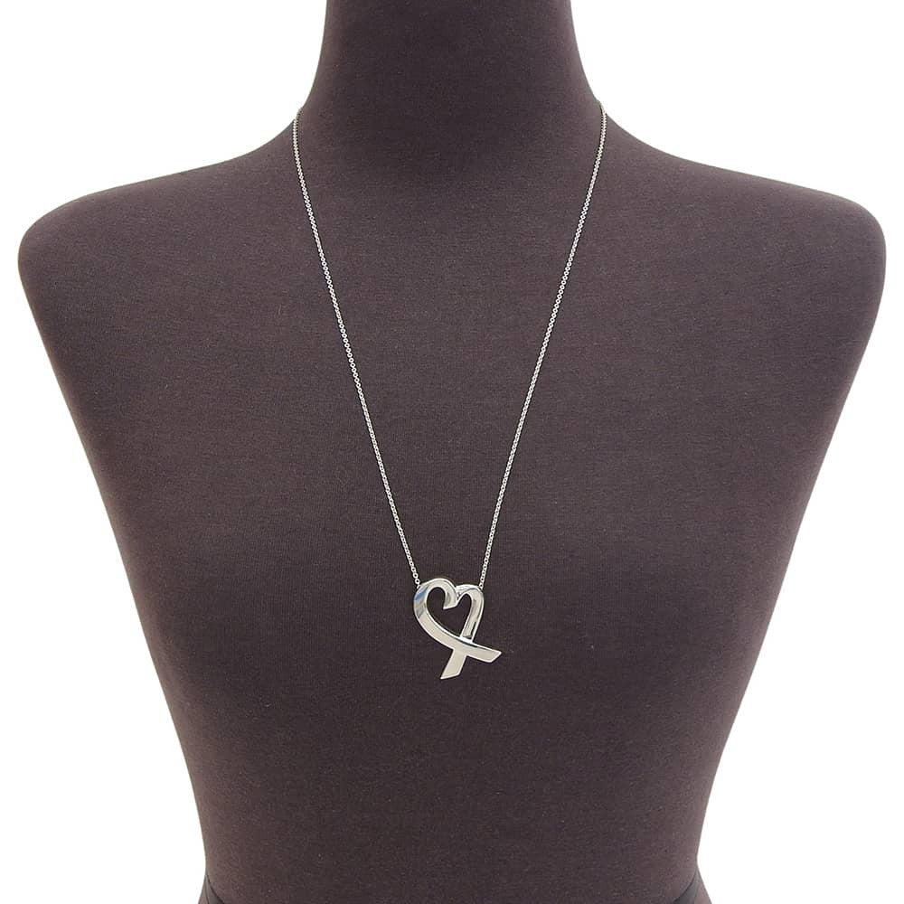 Tiffany & Co. Paloma Picasso Loving Heart Silver Silver Silver Necklace Jewelry (Pre-Owned)