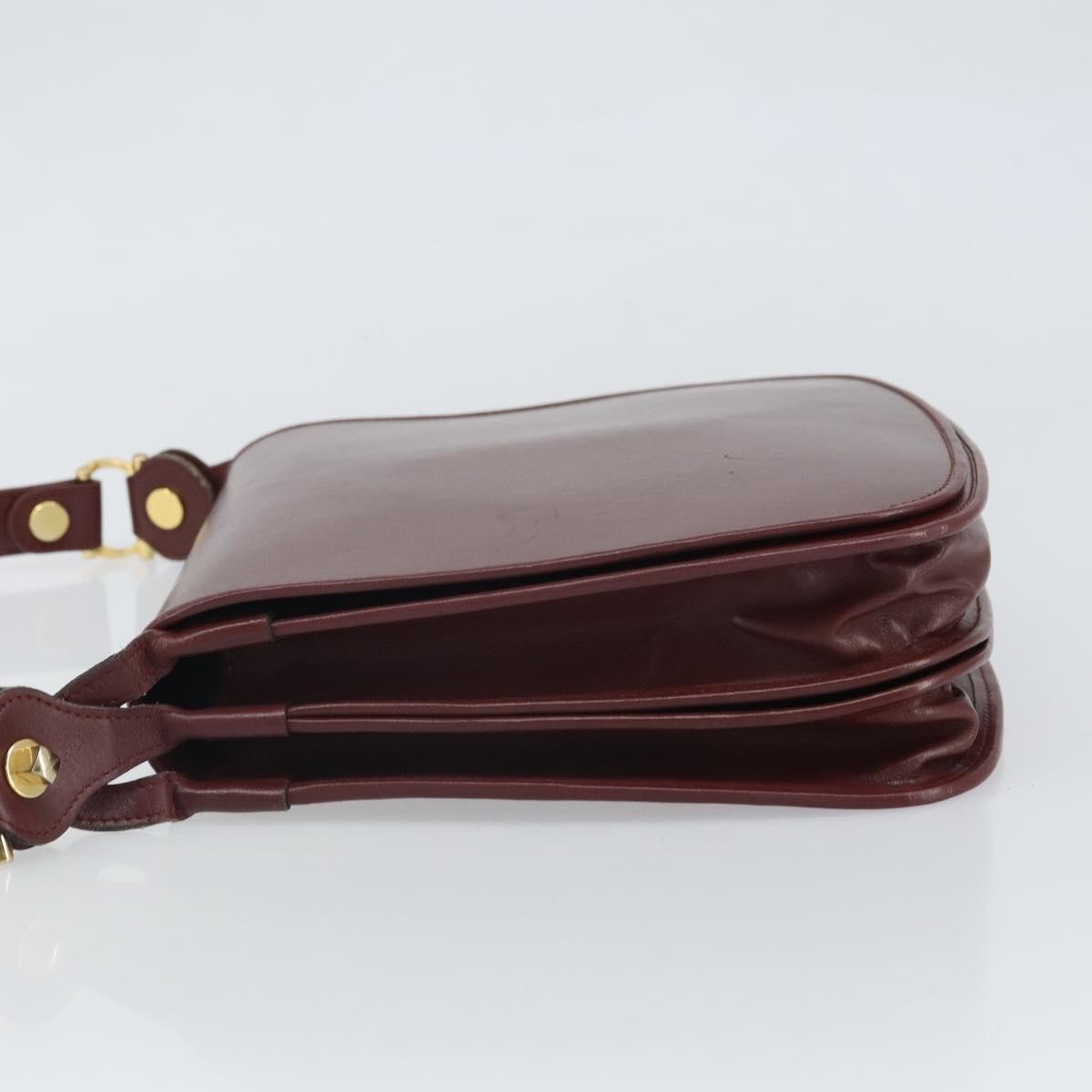 Cartier Must De Cartier Leather Burgundy Leather Shoulder Bag Bag (Pre-Owned)