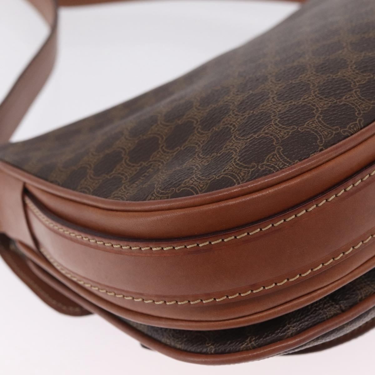 Celine Macadam Shoulder Canvas Brown Canvas Crossbody Bag Bag (Pre-Owned)