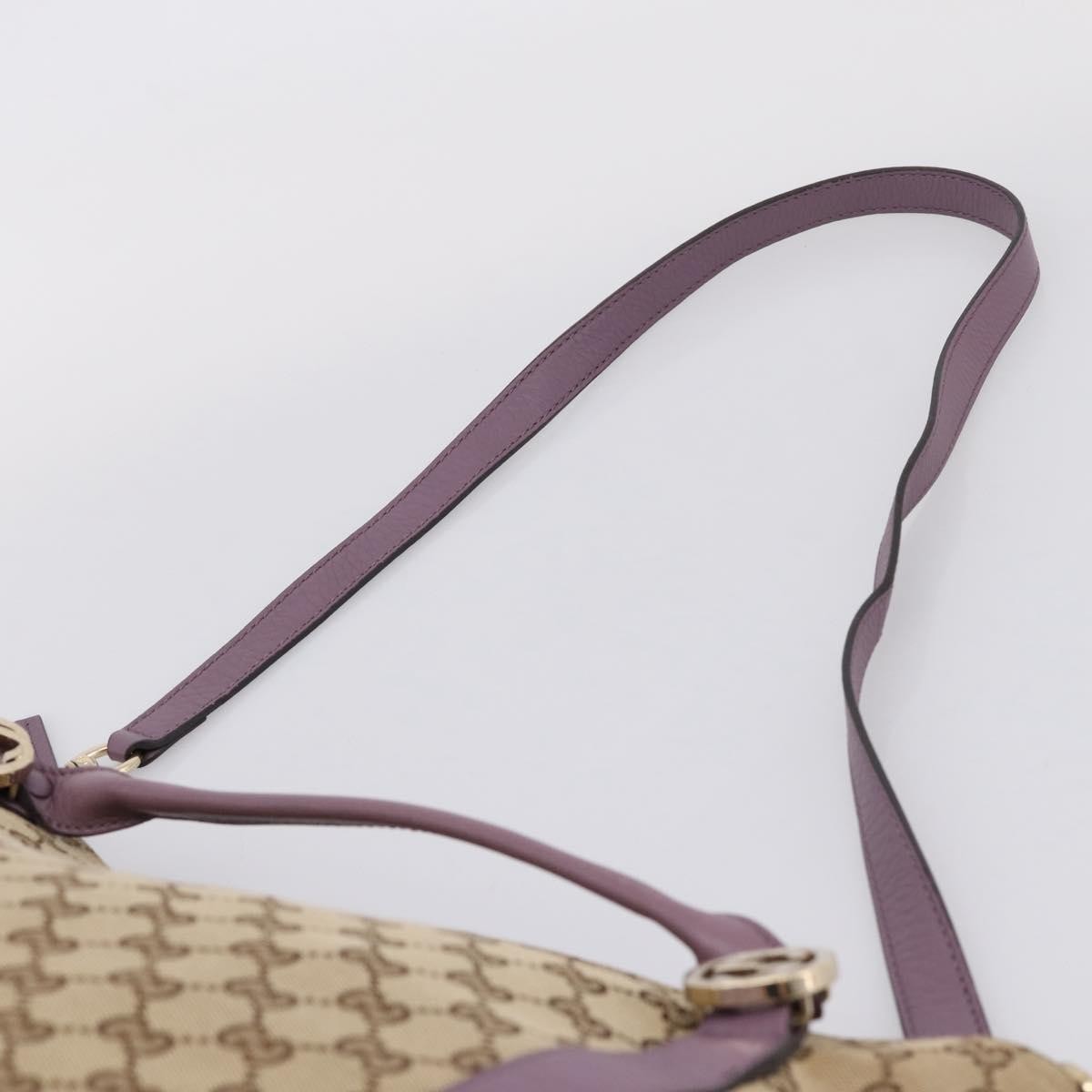 Gucci Shoulder Canvas Beige Canvas Shoulder Bag Bag (Pre-Owned)