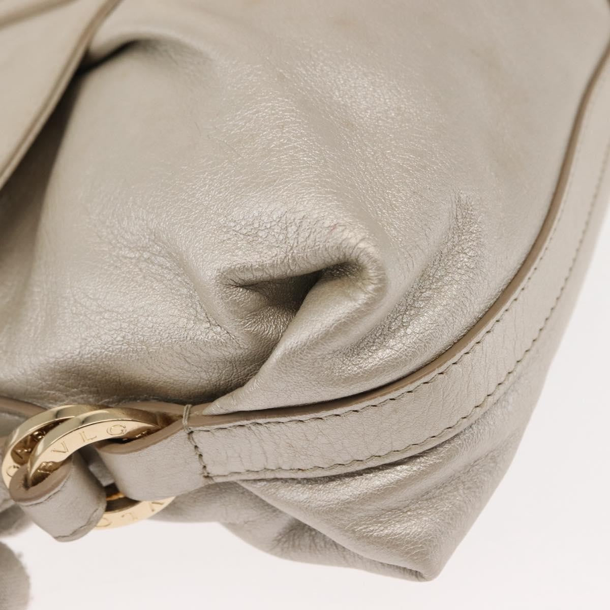 Bvlgari Chandra Flap Leather Silver Leather Bag (Pre-Owned)