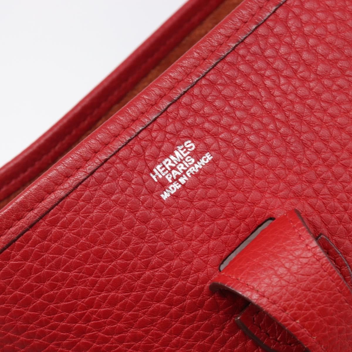 Hermes Evelyne Bag Gen Iii Clemence Red Leather Shoulder Bag Bag (Pre-Owned)