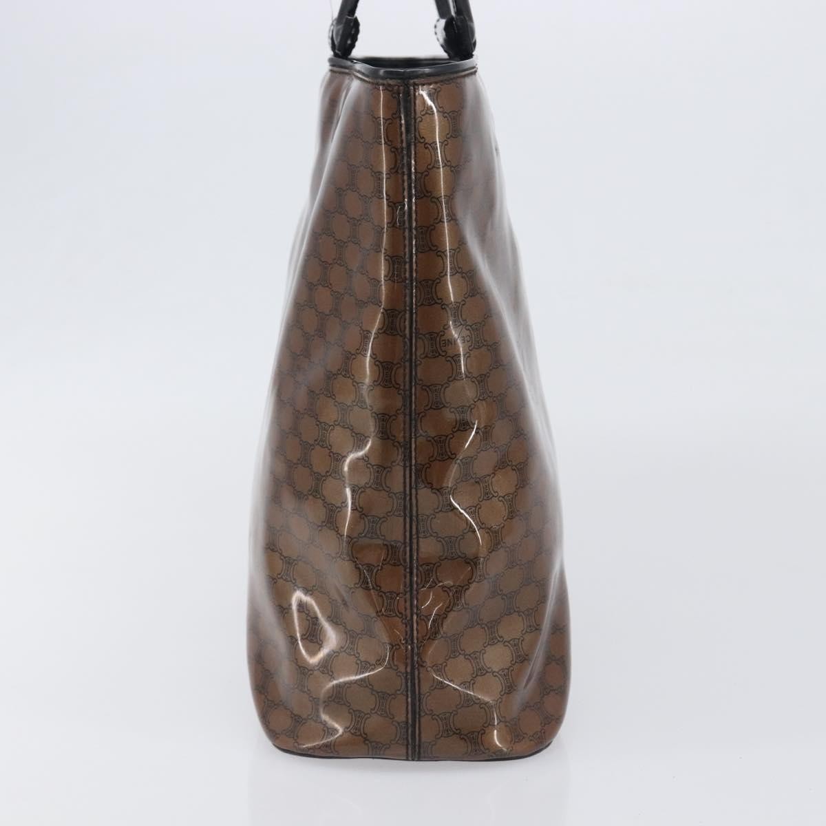 Celine Vintage Macadam Shopper Tote Venyl Brown Canvas Tote Bag Bag (Pre-Owned)