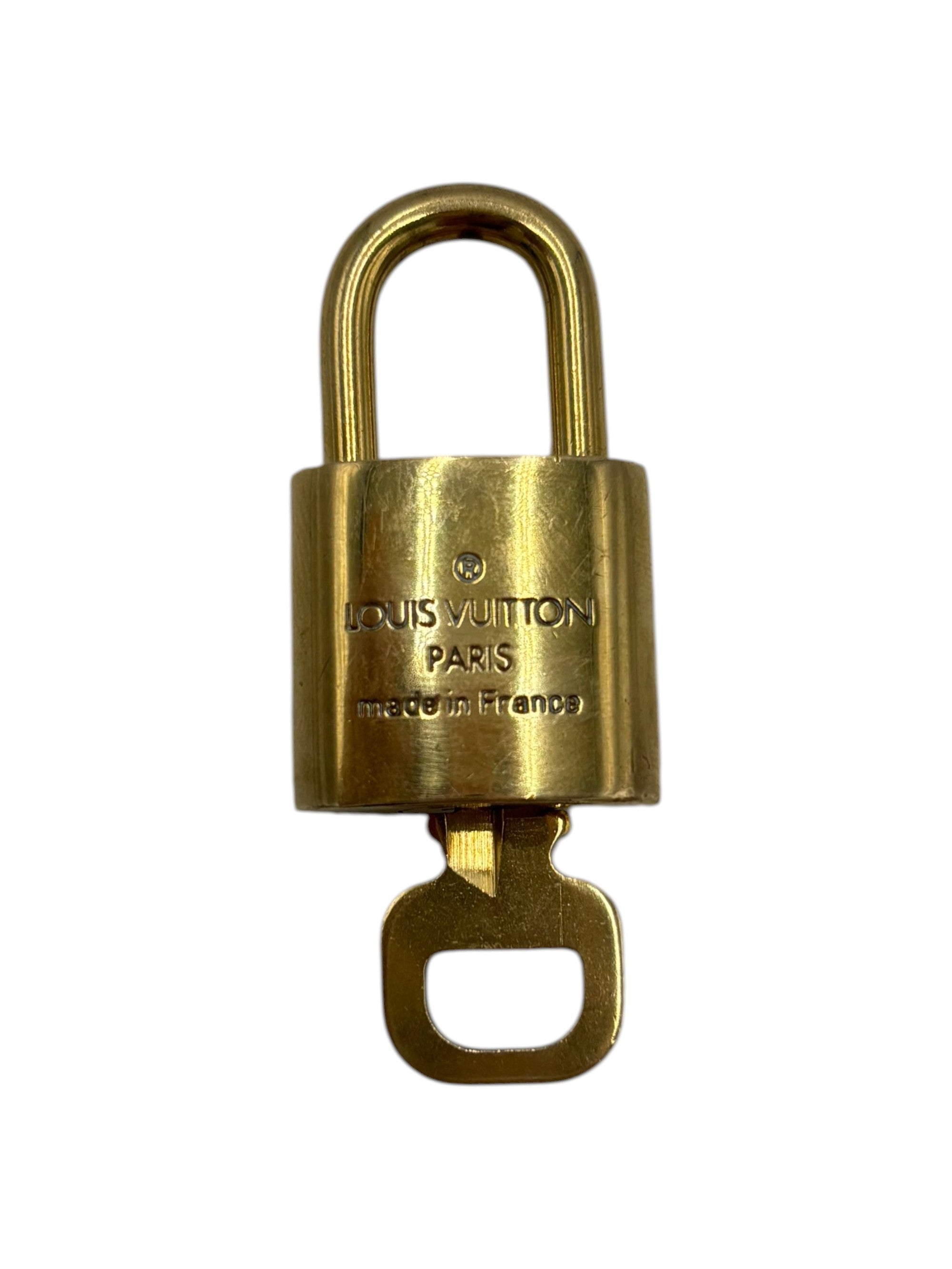 Louis Vuitton Padlock And Key Logo Cufflinks Metal Gold Metal Charms And Keychains Accessory (Pre-Owned)