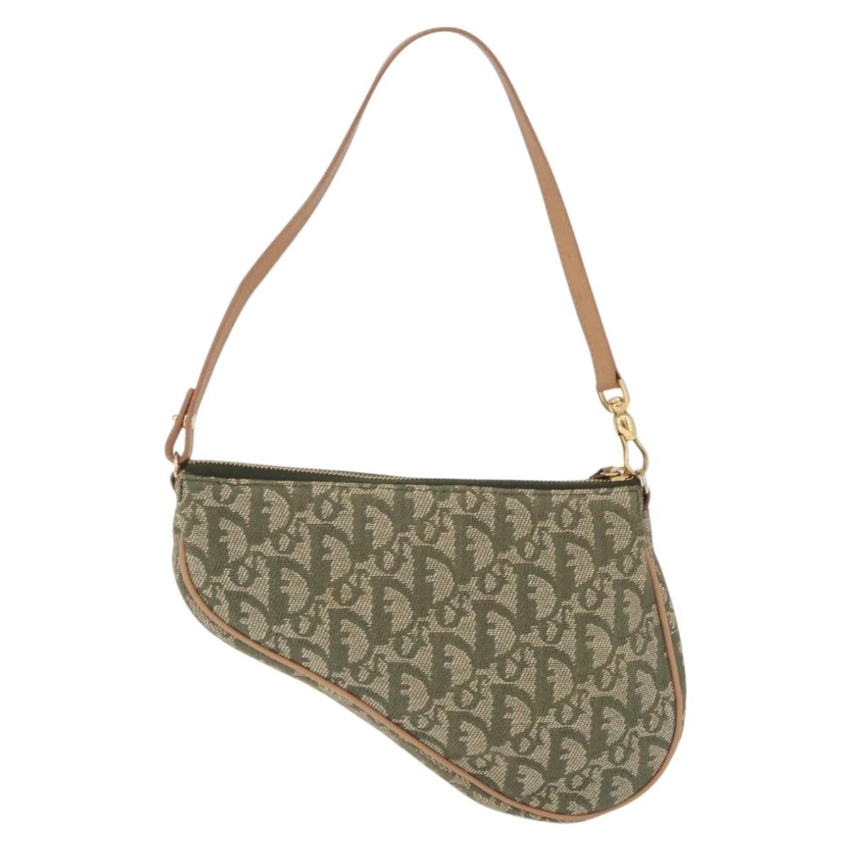 Christian Dior Saddle Canvas Khaki Canvas Handbag (Pre-Owned)