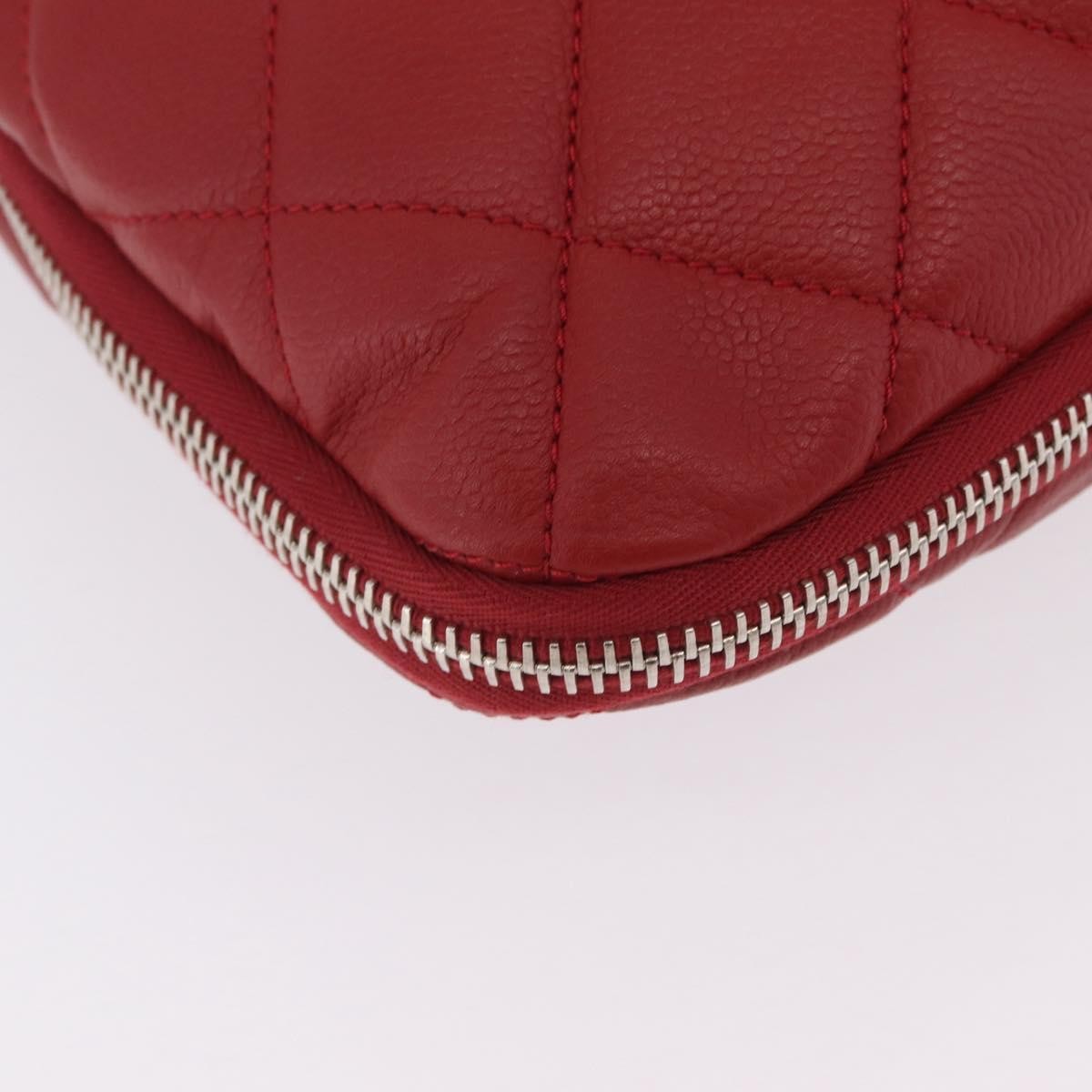 Chanel Timeless Cc Expandable Quilted Caviar Red Leather Tote Bag Bag (Pre-Owned)