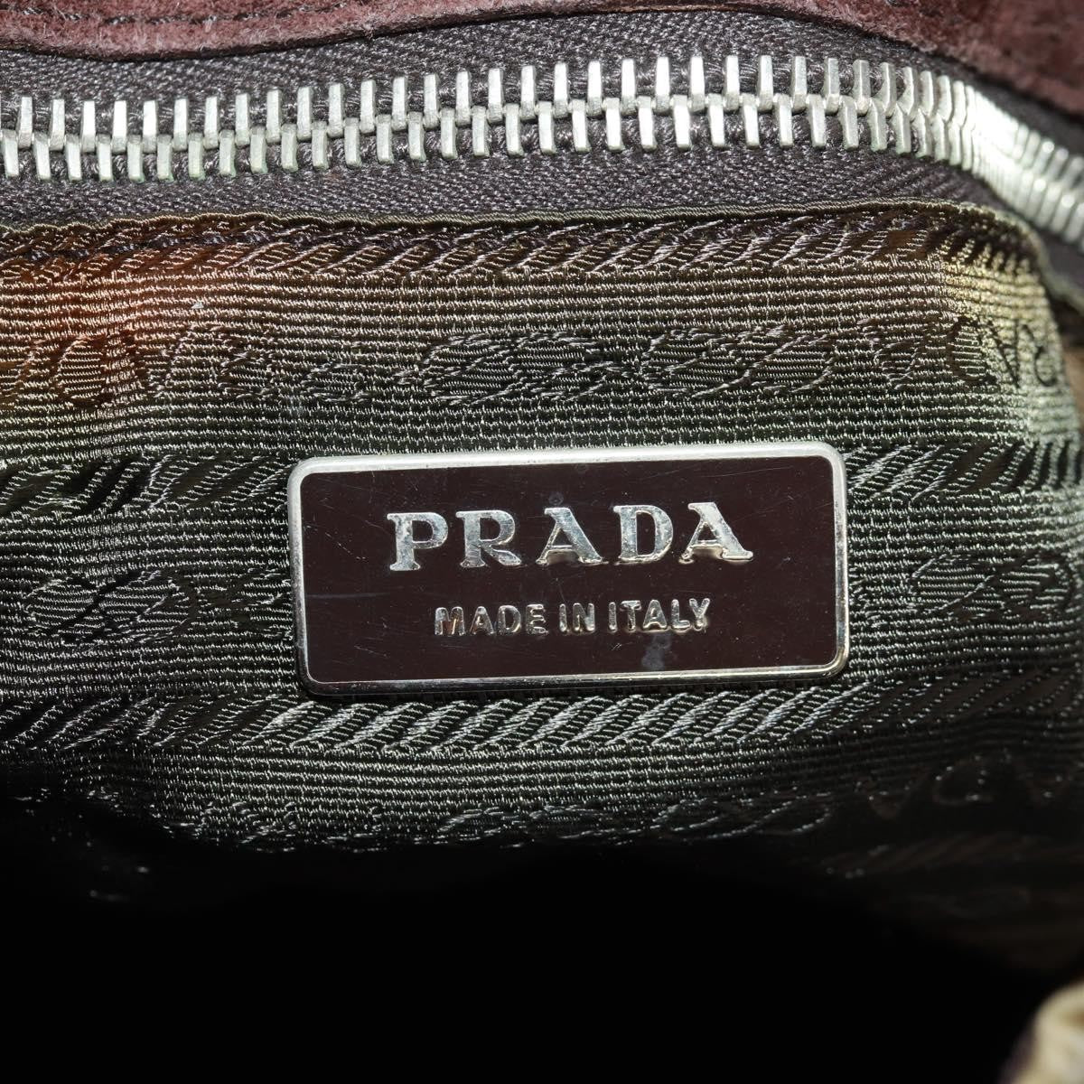 Prada Chain Tote Soft Calf Beige Nylon Shoulder Bag Bag (Pre-Owned)