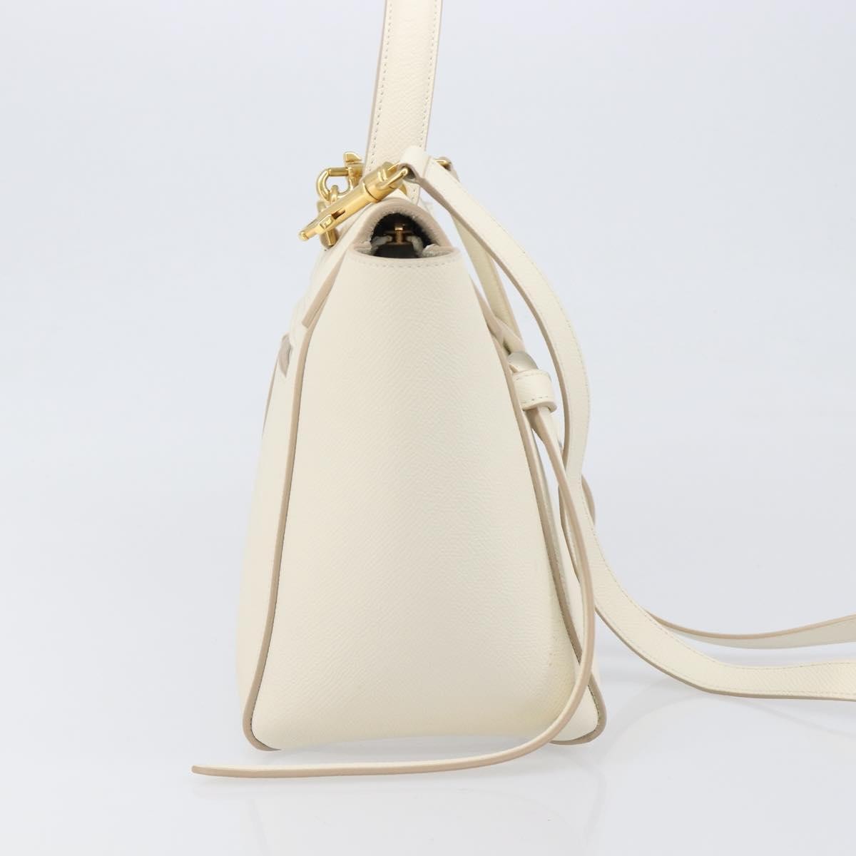 Celine Belt Leather White Leather Handbag (Pre-Owned)