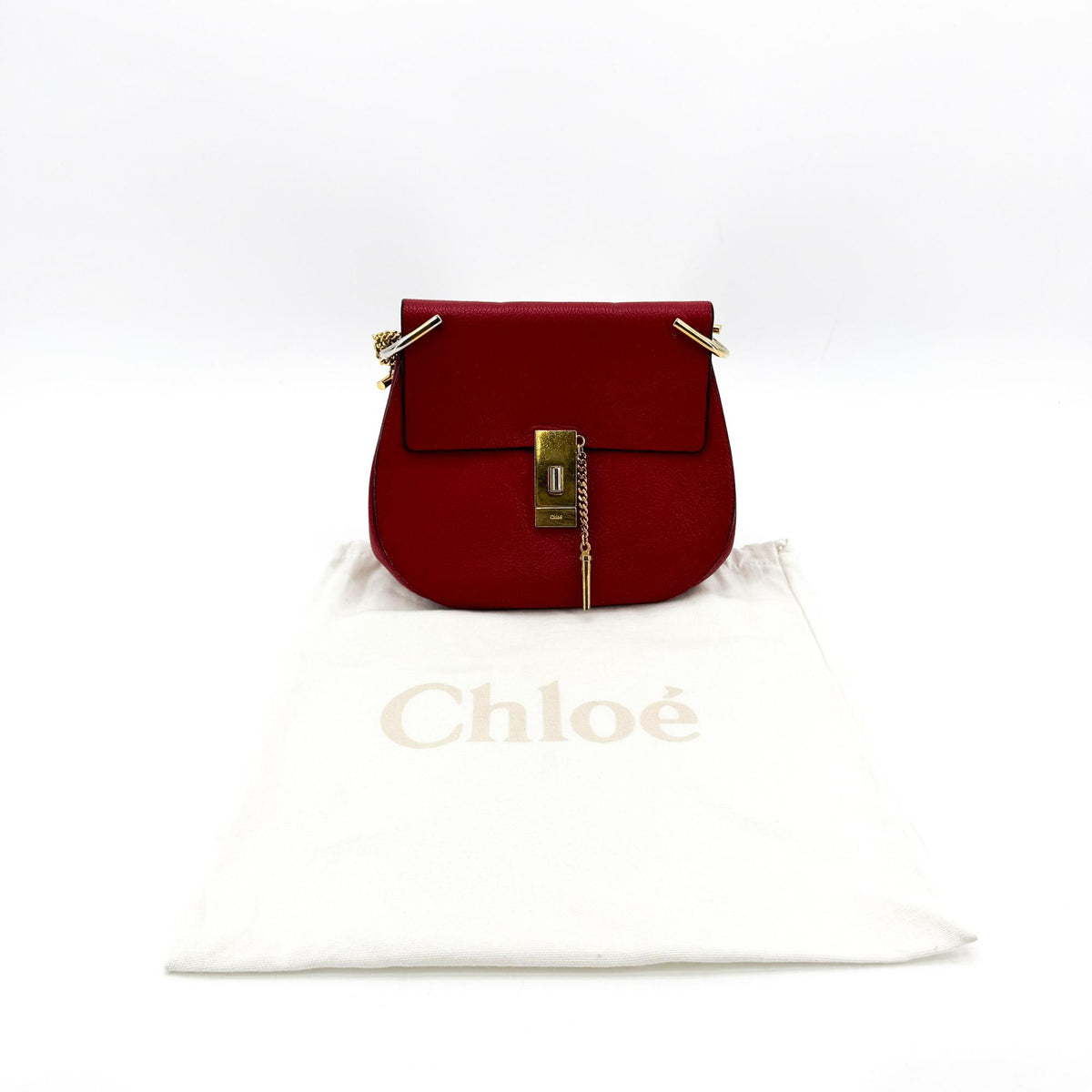 Chloe Drew Leather Red Leather Crossbody Bag Bag (Pre-Owned)
