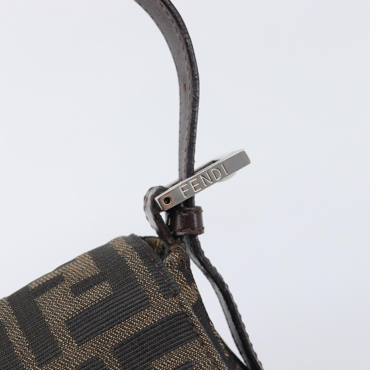 Fendi Mamma Baguette Zucca Jacquard Velvet Brown Canvas Shoulder Bag Bag (Pre-Owned)