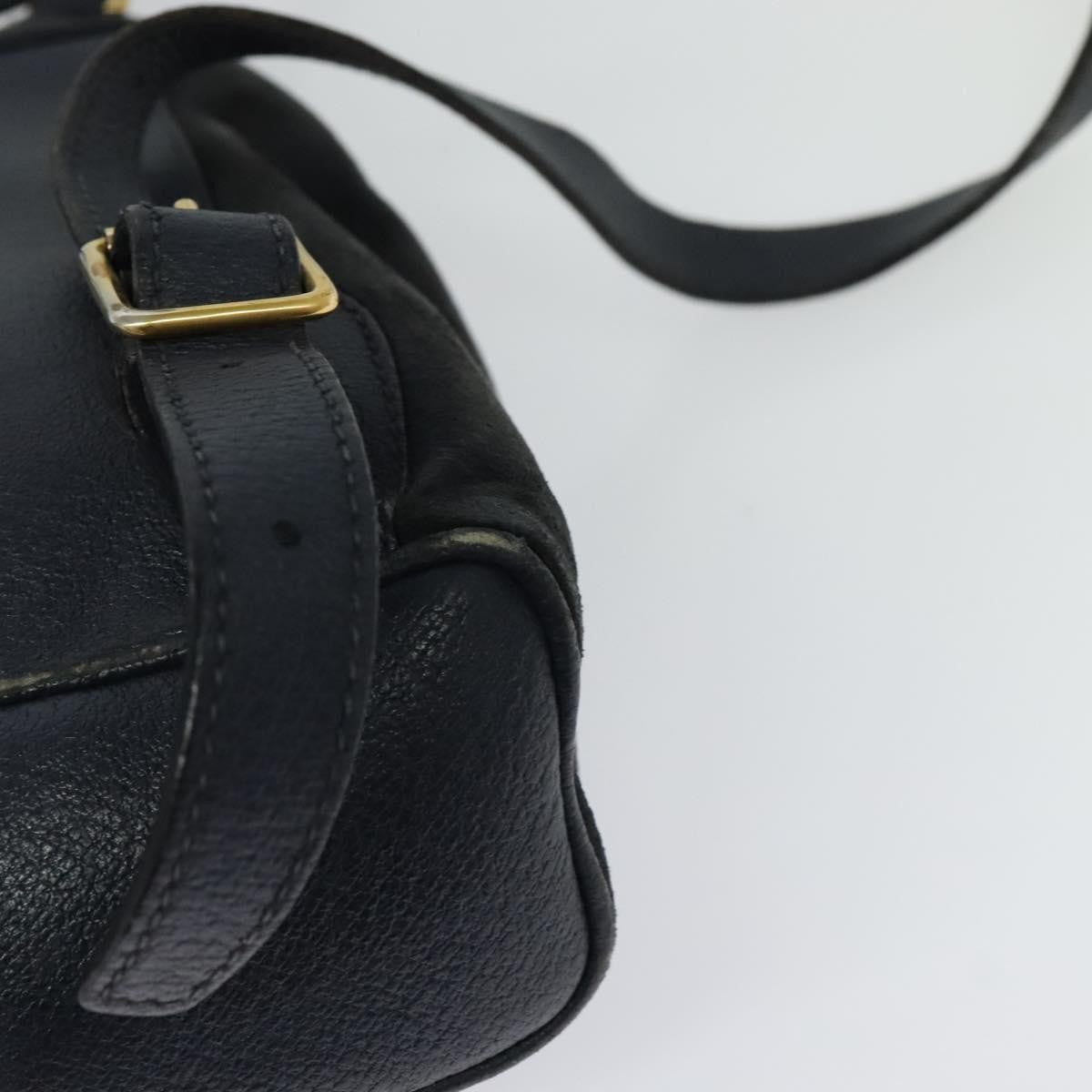 Gucci Gucci Bamboo Daim Navy Suede Backpack Bag (Pre-Owned)