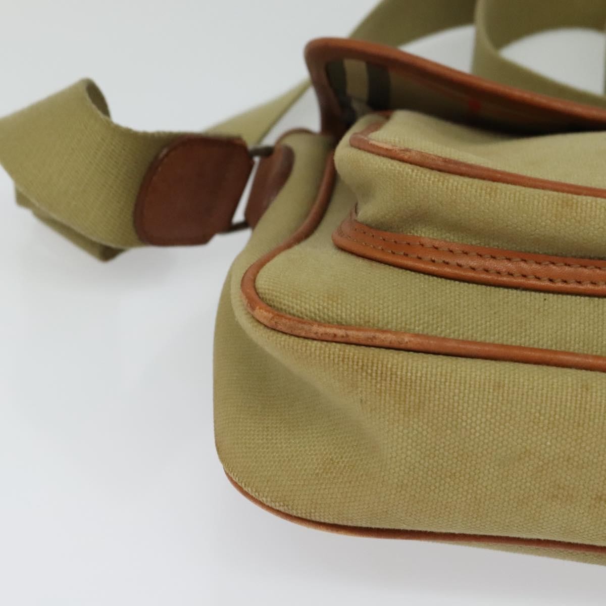 Burberry Front Pocket Messenger Canvas Beige Canvas Shoulder Bag Bag (Pre-Owned)