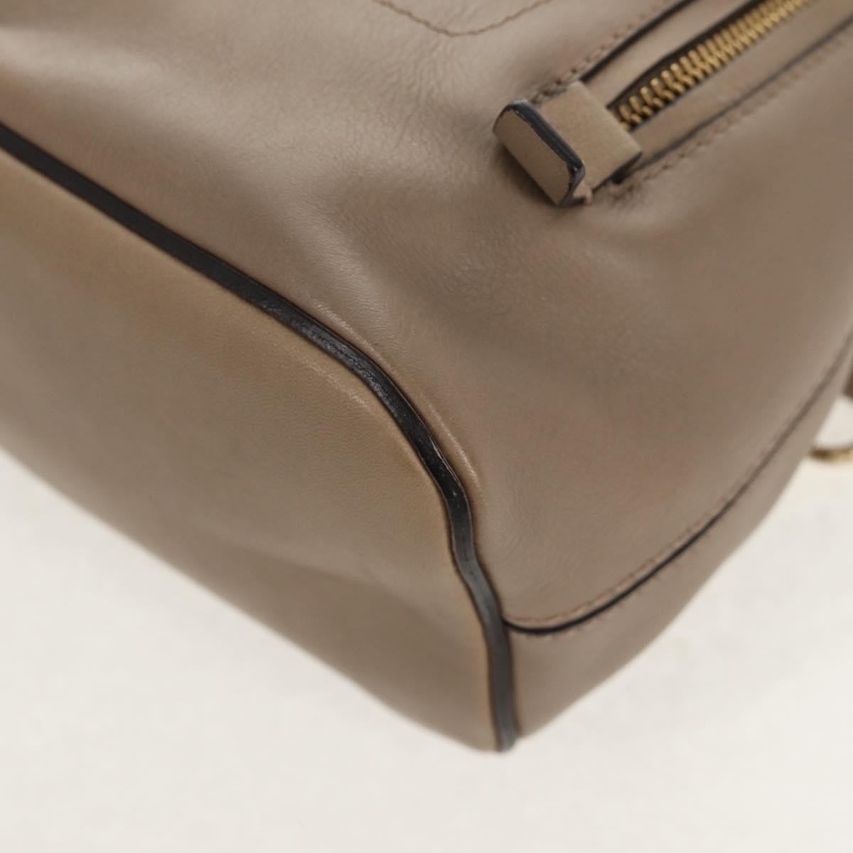 Chloe Faye Leather And Suede Gray Leather Backpack Bag (Pre-Owned)