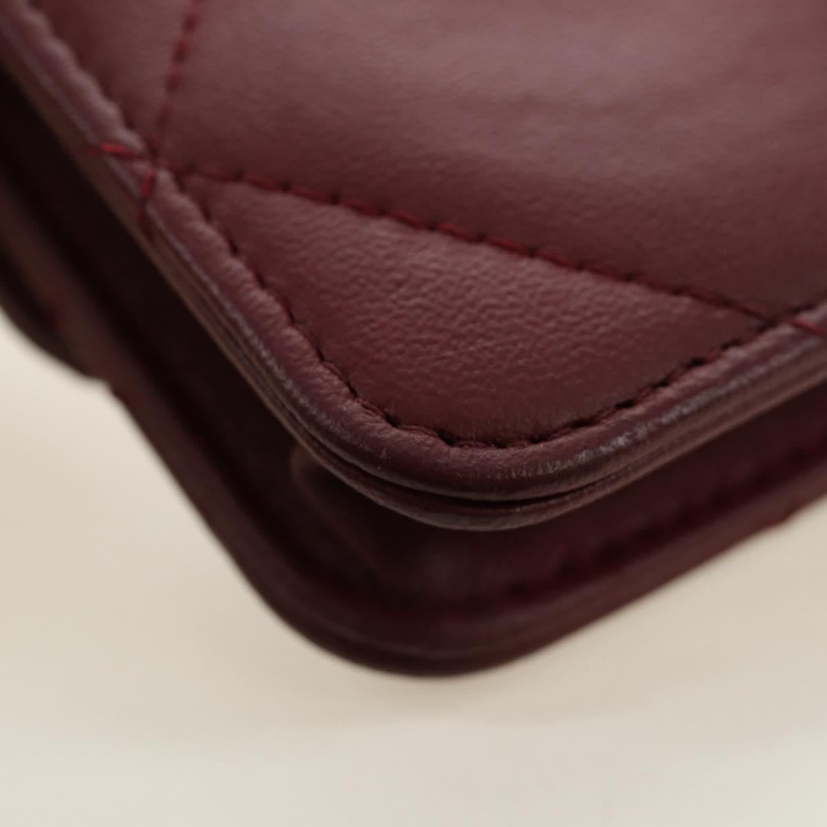 Chanel 19 Wallet On Chain Quilted Lambskin Burgundy Leather Shoulder Bag Bag (Pre-Owned)