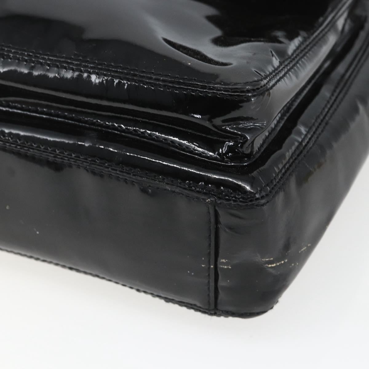 Chanel Vintage Flap Patent Leather Black Patent_Leather Shoulder Bag Bag (Pre-Owned)