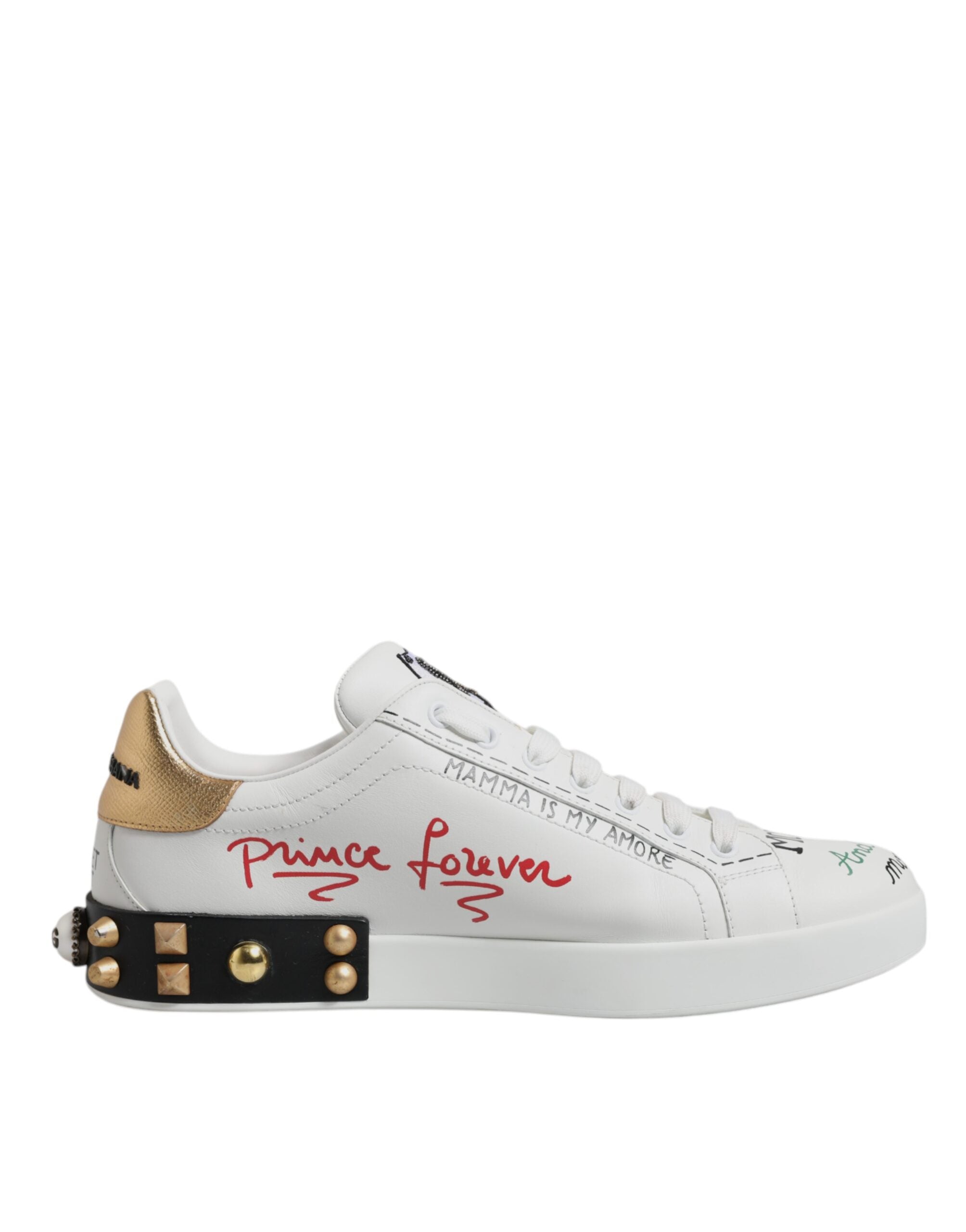 Dolce & Gabbana White Sacred Heart Patch Sneakers Men's Shoes (Pre-Owned)