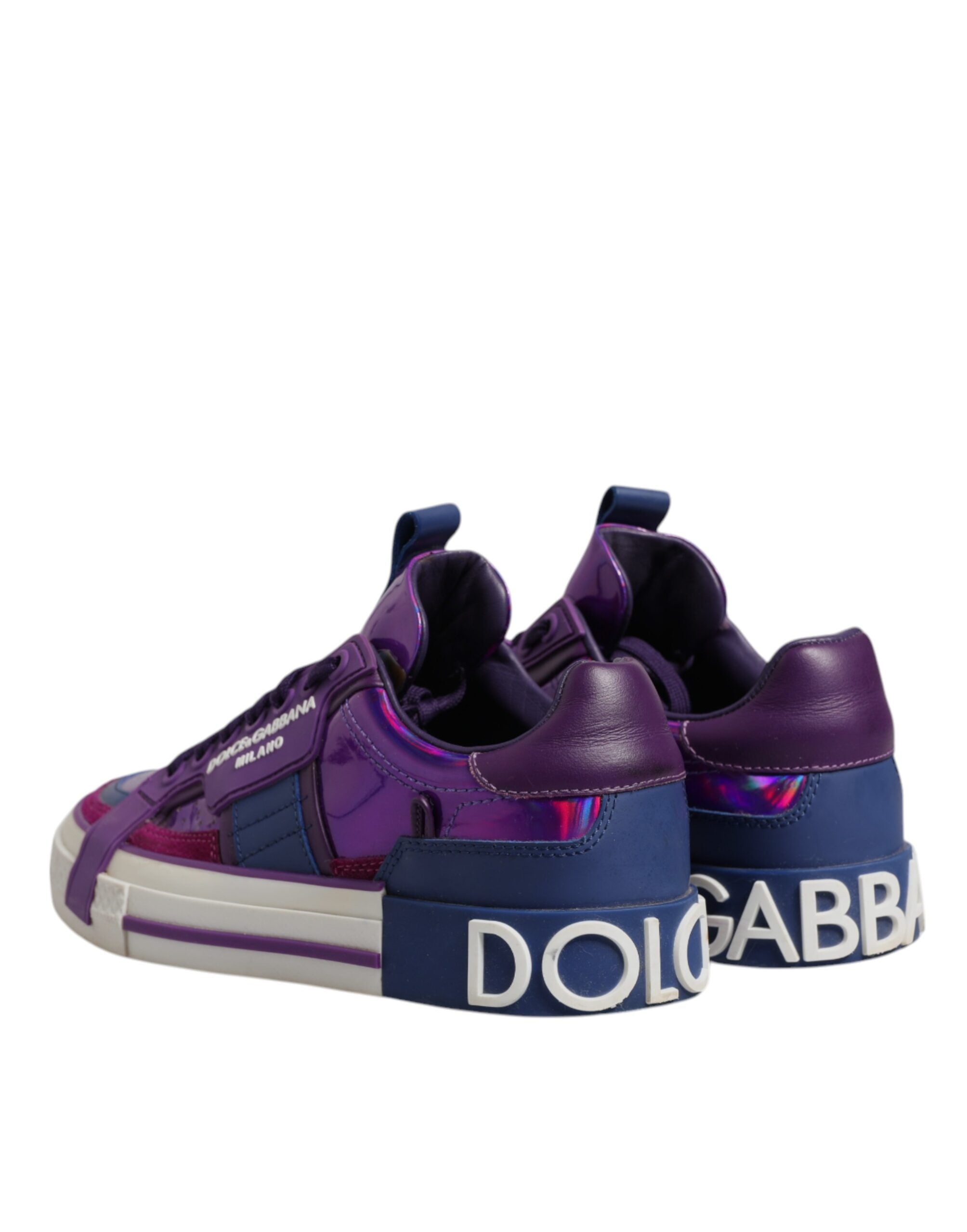 Dolce & Gabbana Purple Leather DG Logo Low Top Sneakers Women's Shoes (Pre-Owned)