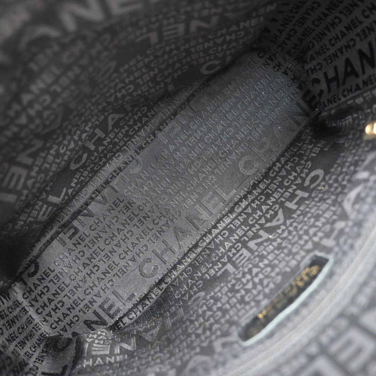 Chanel Chocolate Bar Cc Tote Quilted Leather Black Leather Tote Bag Bag (Pre-Owned)