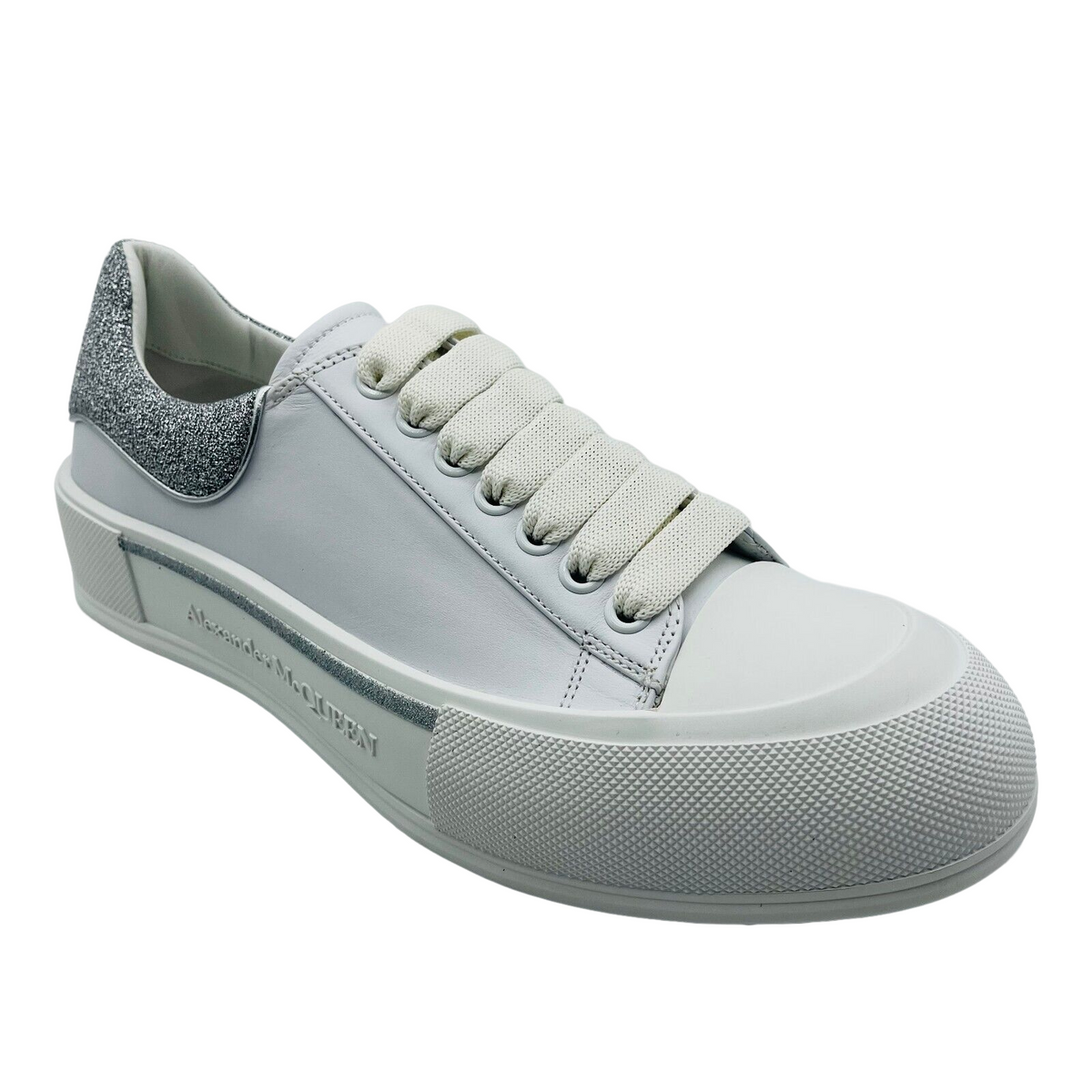 Alexander McQueen ivory Two-tone Leather Lace-up Creeper Shoes  sz 41 c Alexander Mcqueen White Shoes - Etsy main image 2