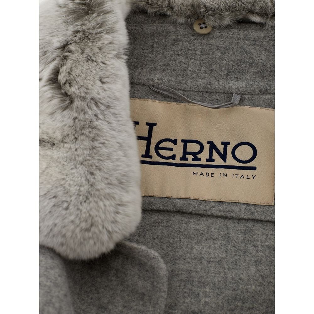 Herno Elegant Gray Wool Jacket for Timeless Women's Style