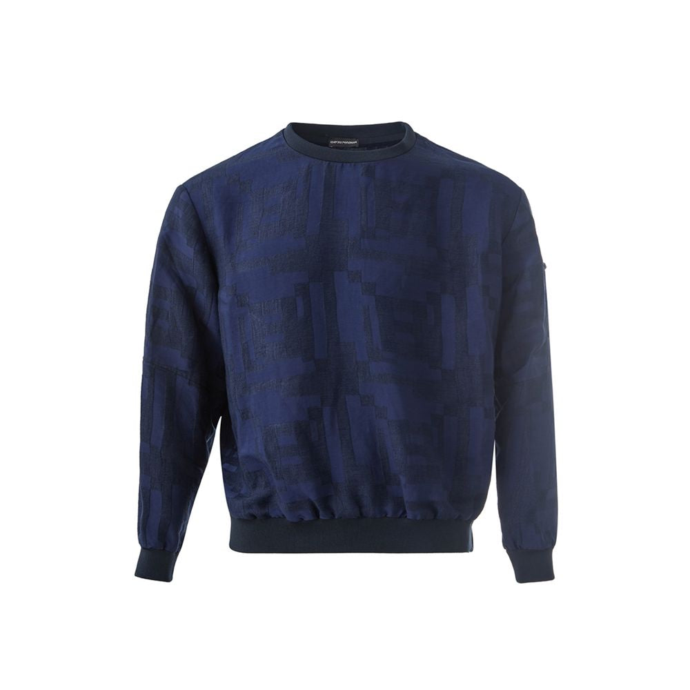 Emporio Armani Elegant Linen Blue T-Shirt for Men's Men