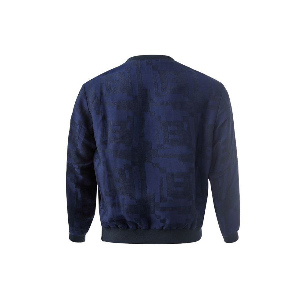 Emporio Armani Elegant Linen Blue T-Shirt for Men's Men